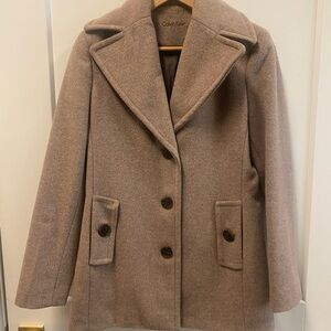 Calvin Klein Women's Classic Brown Pea Coat